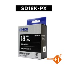 정품[엡손 EPSON] 라벨테이프/SD18K/SD18K-PX (18mm 검정바탕/흰글씨)[OK200,300,320.720,730.500P,900P.1000P]