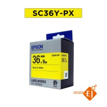 정품 [엡손 EPSON] 라벨테이프 SC36Y/SC36Y-PX (36mm 노랑바탕/검정글씨)[OK200,300,320.720,730.500P,900P.1000P]